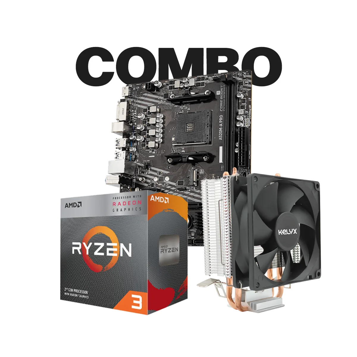 Pc Kelyx MB MSI A520M-A PRO / Proces AMD Ryzen 3-3200G Tray / CPU Cooler Kelyx