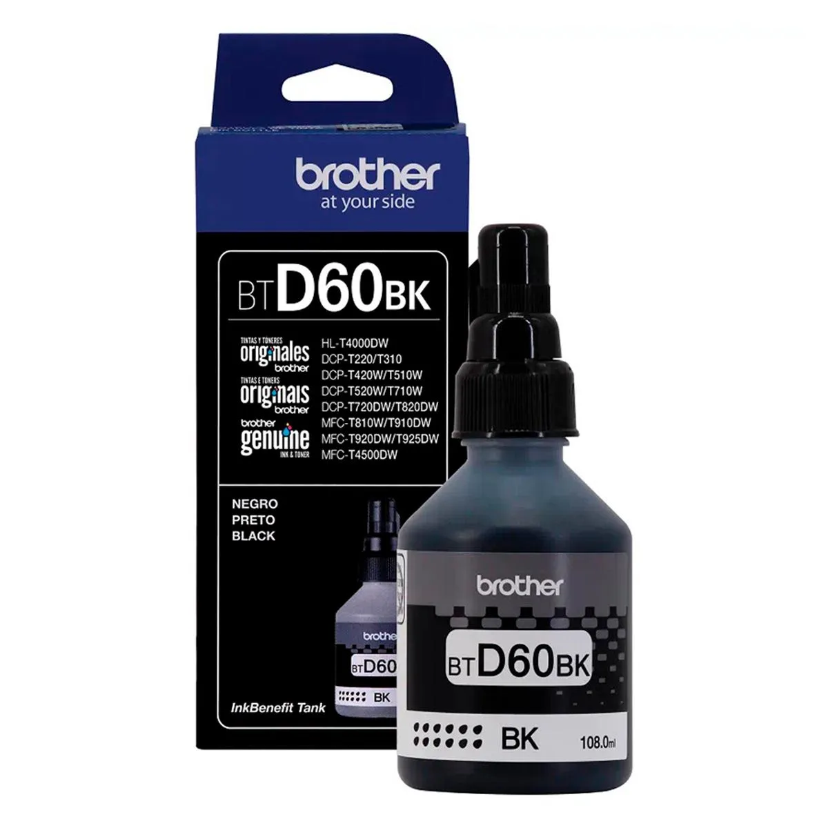 Tinta Impresora Brother Btd60bk Negra 108 Ml — foto 1