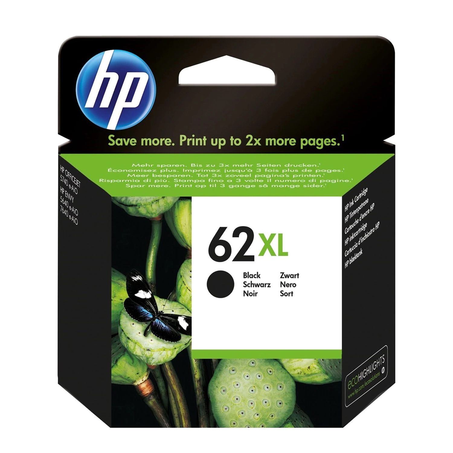 Cartucho de Tinta HP 62XL Negra Alto Rendimiento — foto 1