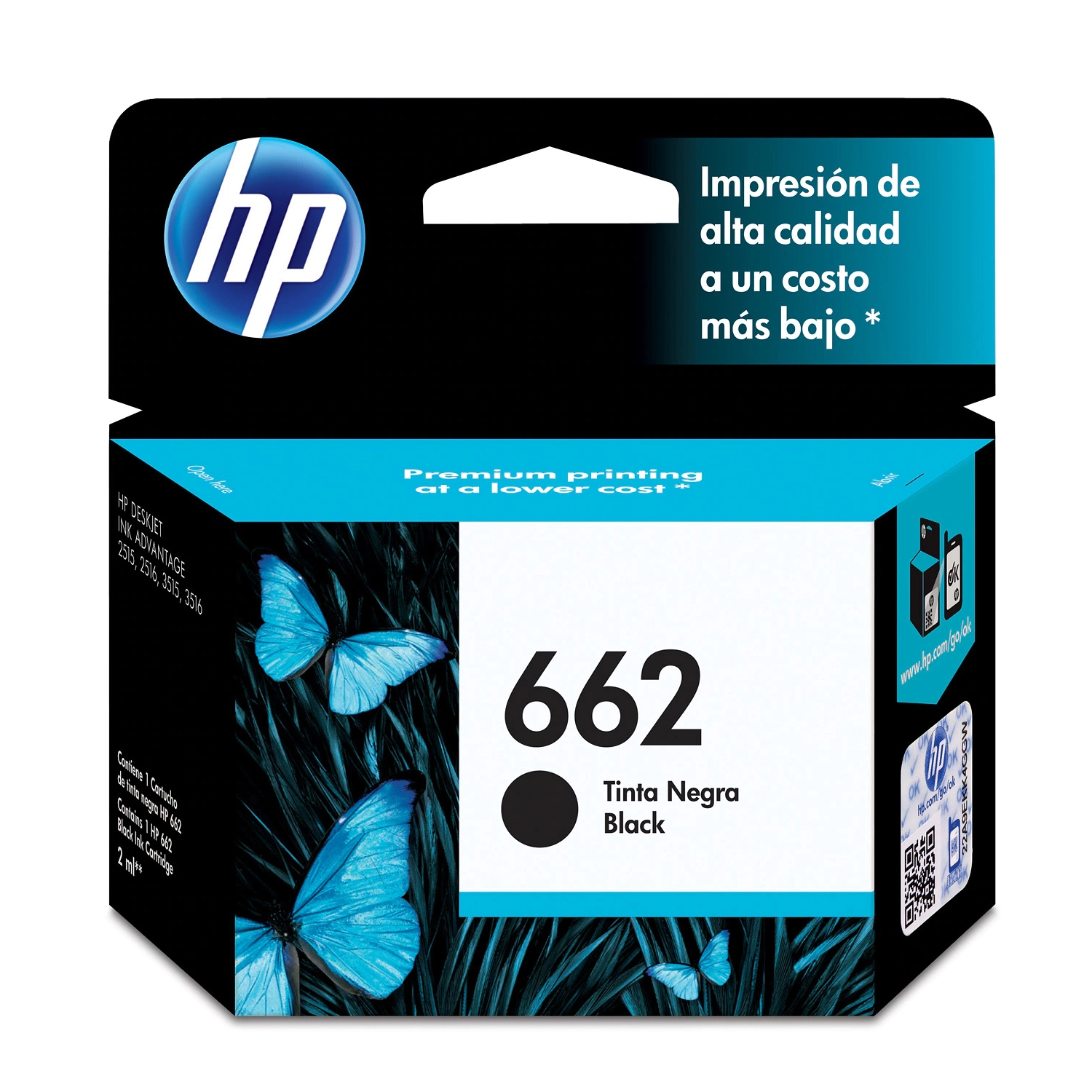 Cartucho de Tinta HP 662 Negra — foto 1