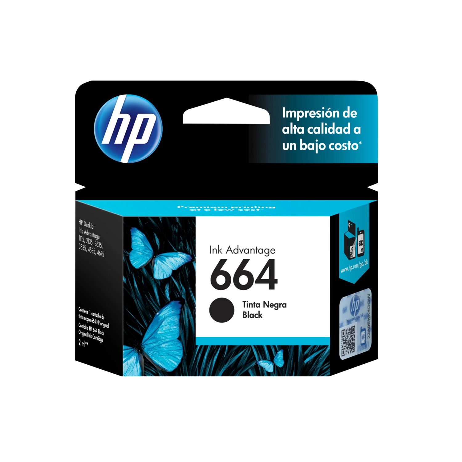 Cartucho de Tinta HP 664 Negra — foto 1