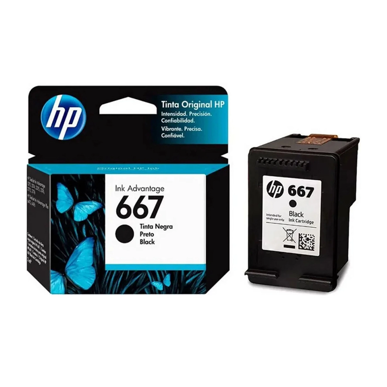 Cartucho de tinta HP 667 negra — foto 1