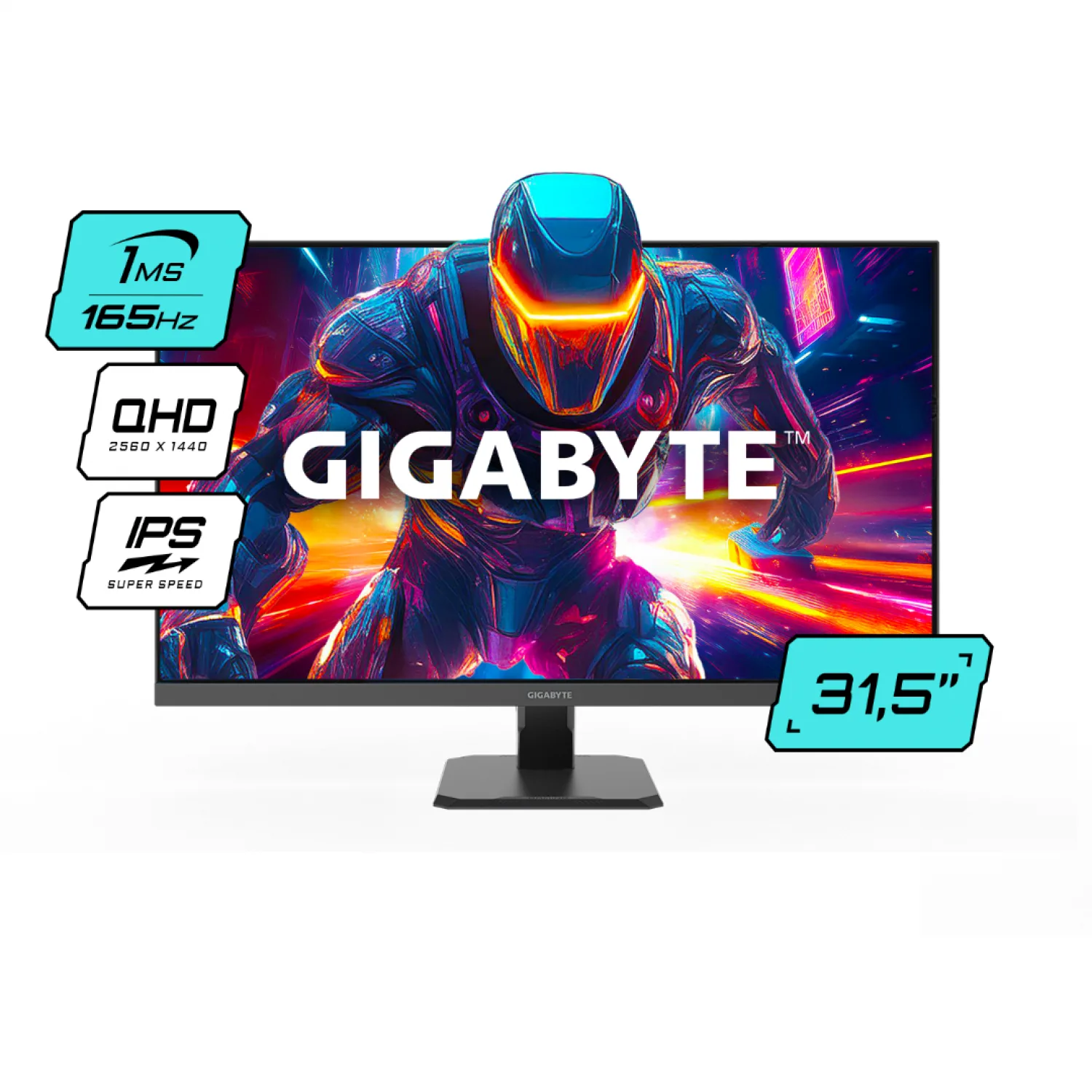 Monitor GIGABYTE 32" Edge Plano QHD GS32Q 165Hz 1ms
