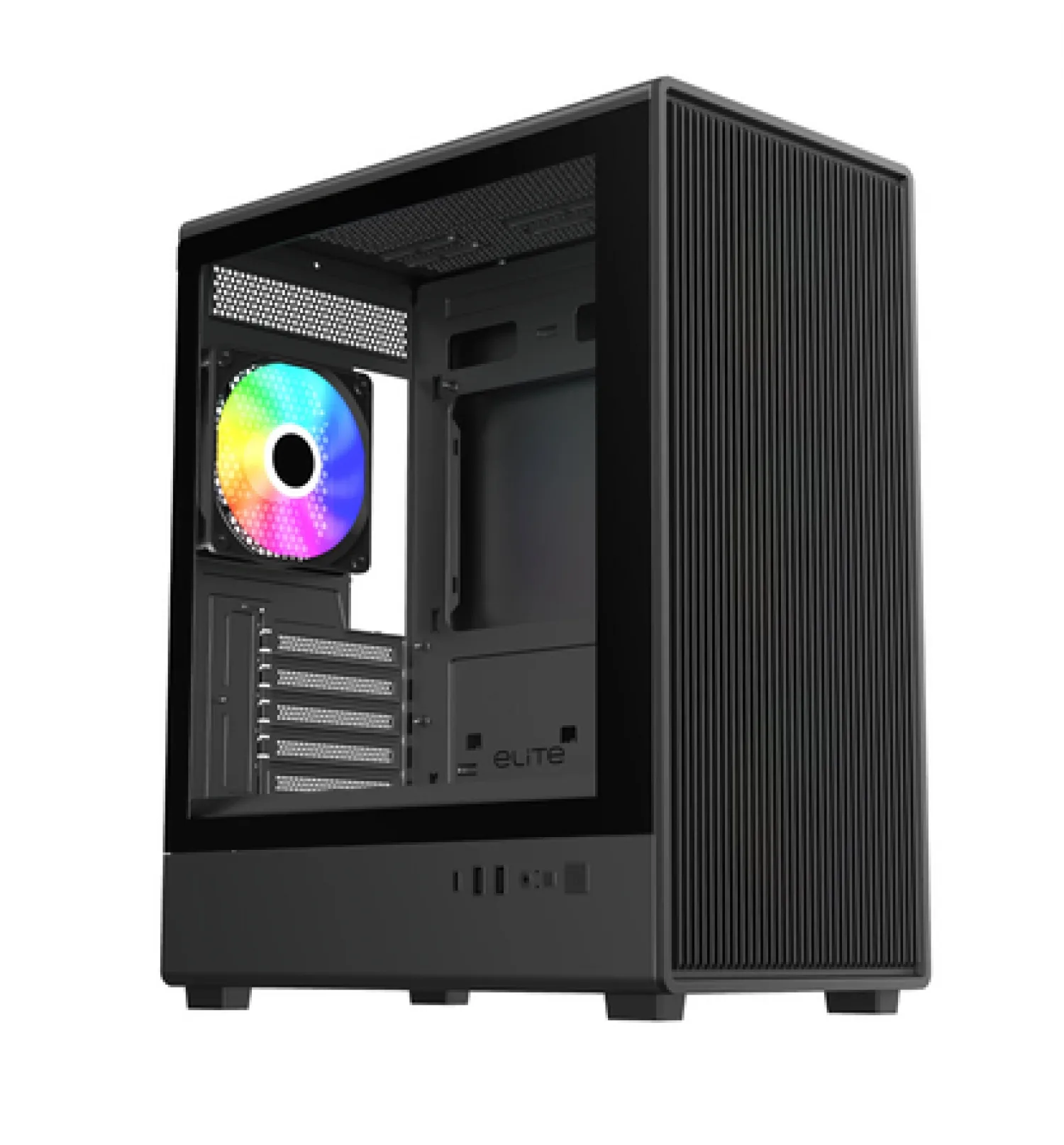 Gabinete Cooler Master Elite 350 Mini Tower 4 Fans ARGB Tempered Glass Black s/Fuente