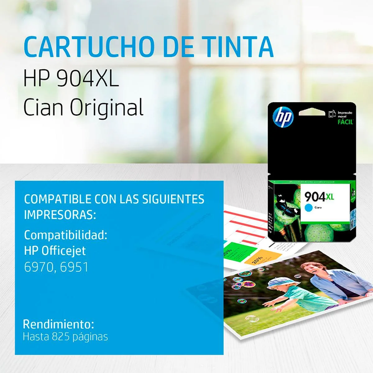 Cartucho de tinta HP 904XL Cian Alto Rendimiento — foto 2