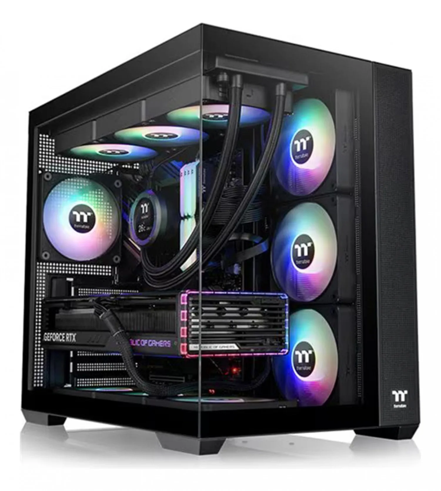 Gabinete TT View 380 Mid-Tower TG X2 Fan ARGB X4 Black (5295) — foto 3