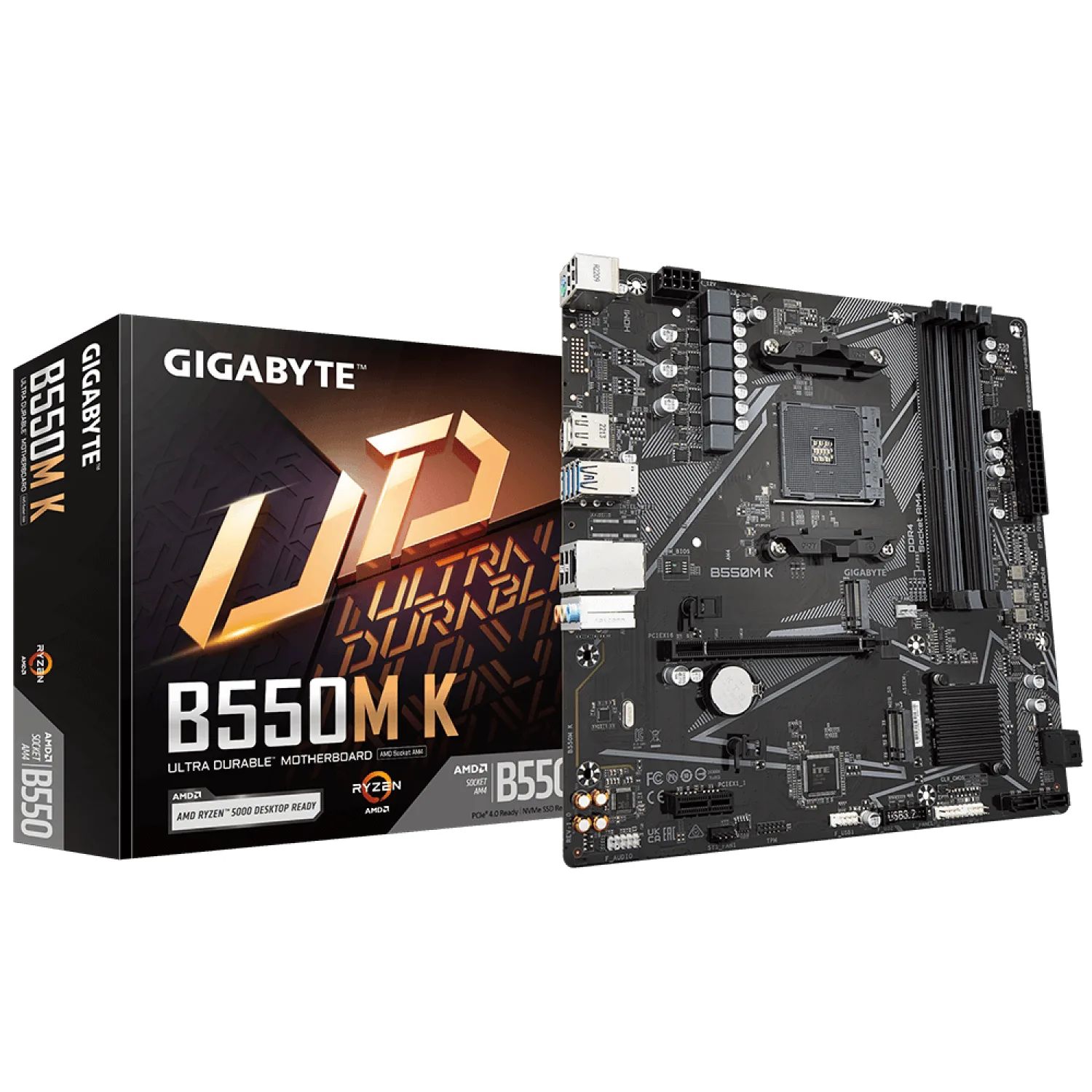 Mother Gigabyte B550M K DDR4 AM4 (Serie 3000/4000/5000) (2764) — foto 4