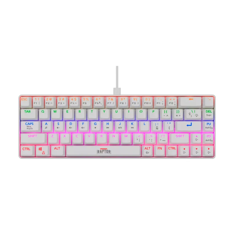 Teclado Gamer Raptor Fireclaw M68 Mecanico Retroiluminado Switch Red Outemu White — foto 8