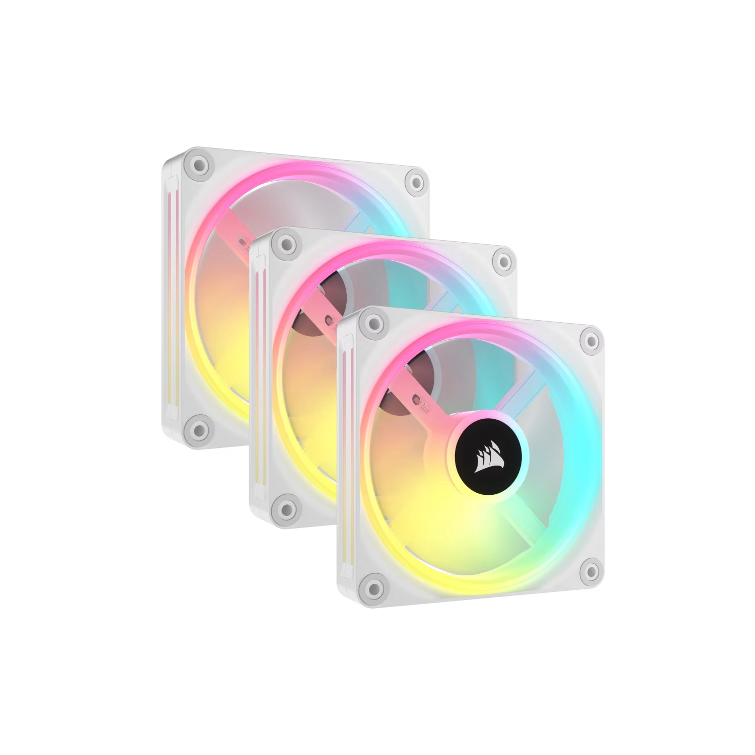 Fan Cooler Corsair ICUE LINK QX120 RGB 120mm Magnetic Dome White Pack X3 (7985)