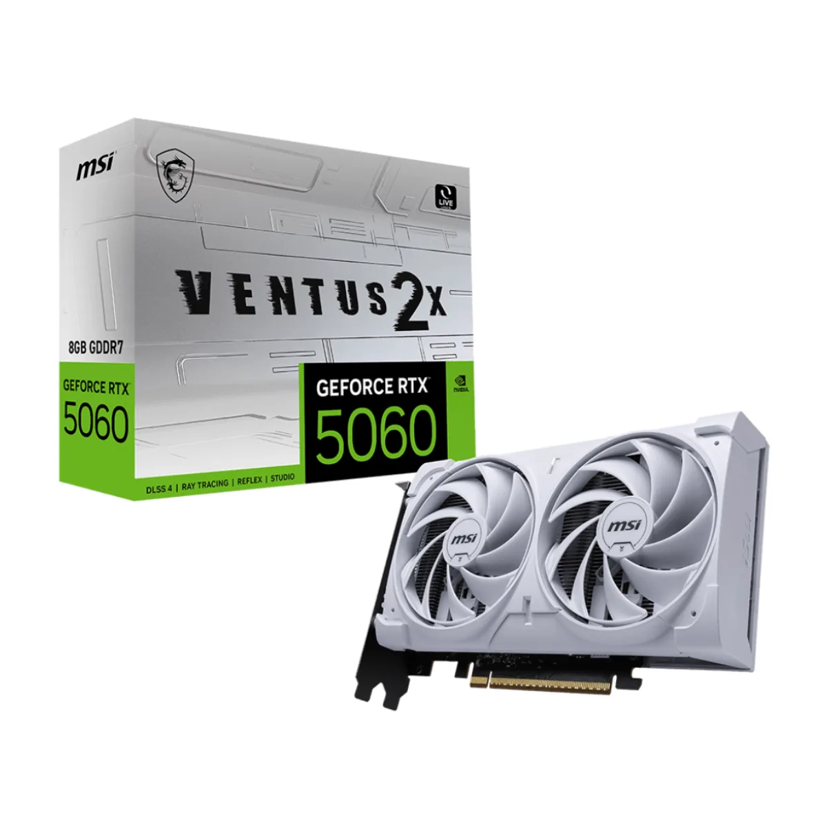 VGA MSI GeForce RTX 5060 8G VENTUS 2X OC WHITE — foto 4