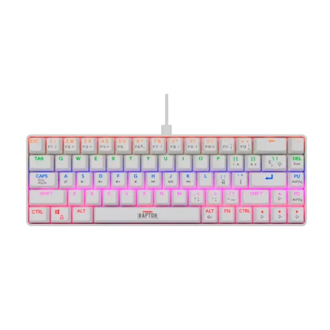 Teclado Gamer Raptor Fireclaw M68 Mecanico Retroiluminado Switch Red Outemu White (7879)