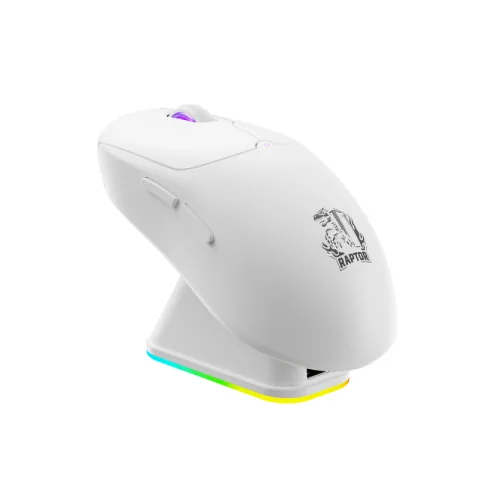 Mouse Gamer Raptor Storm Grip Wireless 4 Botones 10000dpi C/base Cargadora White (2999)